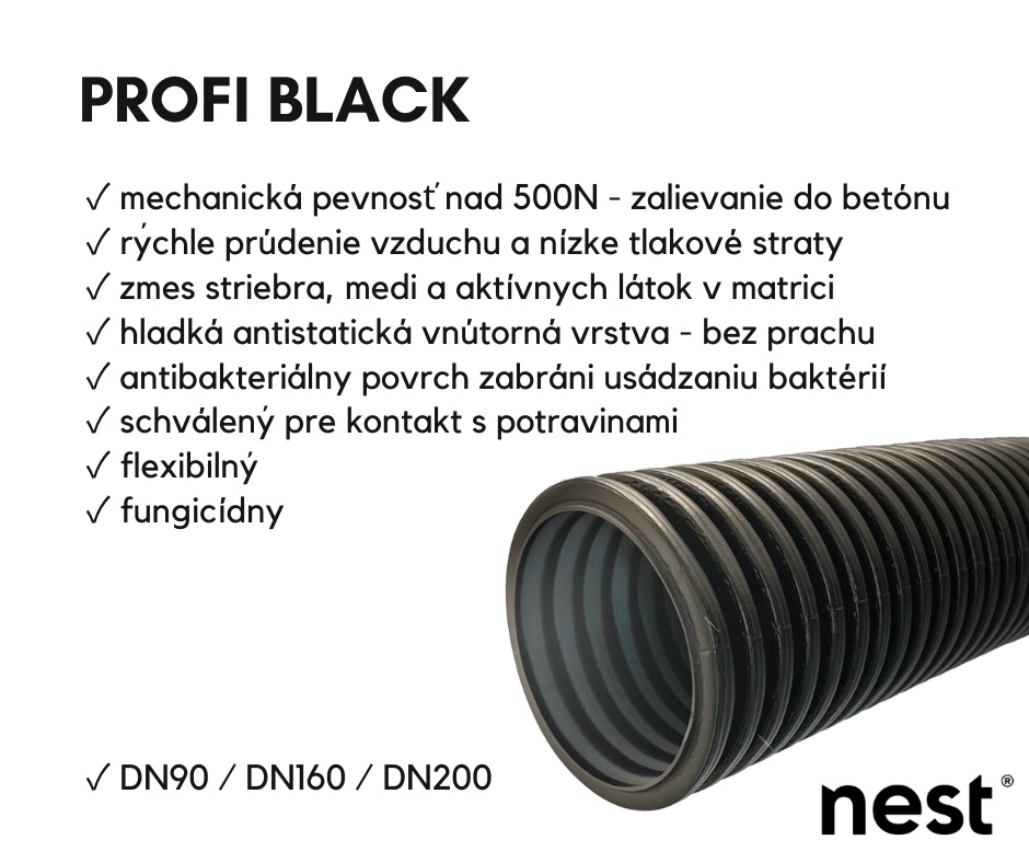 Potrubie FLEX PROFI 90 BLACK
